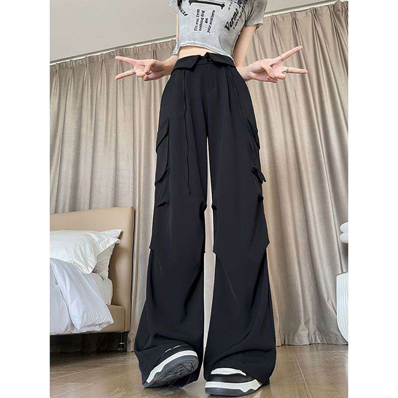 女性向きワイドシルエットカーゴパンツ